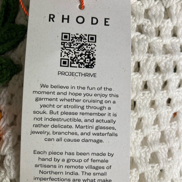 Rhode Alva Dress Marigold Crochet NWT in White Yellow Gold Floral - Picture 10 of 14